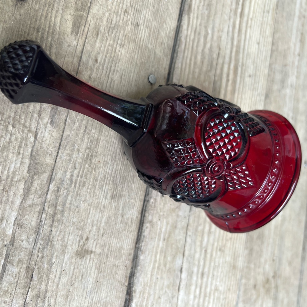 Vintage Avon Cape Cod Ruby Red Glass Bell - Picture 4 of 9